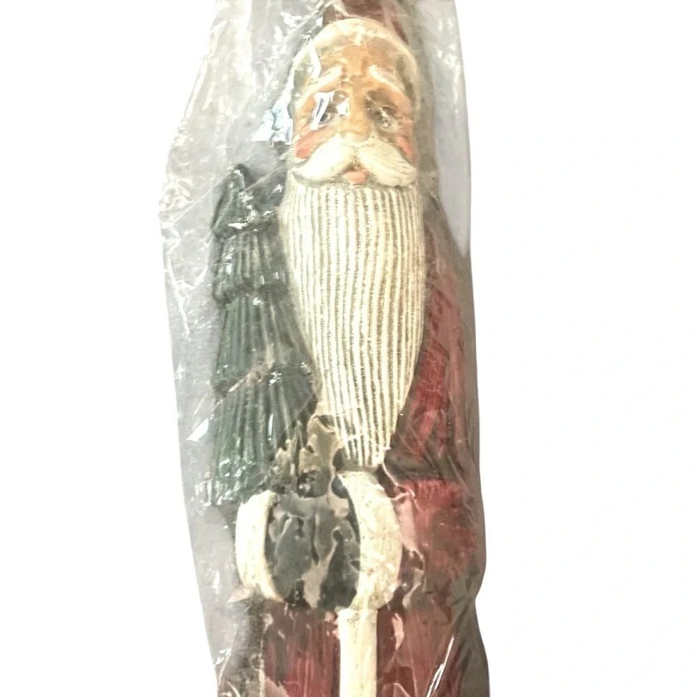 Raz Imports Tall Santa Primitive Style Tall Christmas Pencil Santa NOS Vintage
